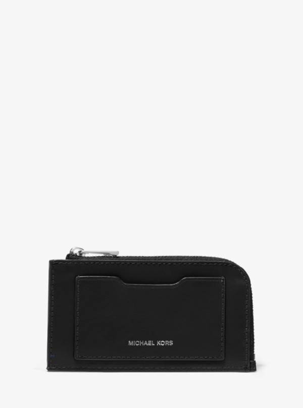Panske Penazenky Michael Kors Leather Zip-Around Card Case Čierne - Doplnky Michael Kors Levně | NIJLB-9074